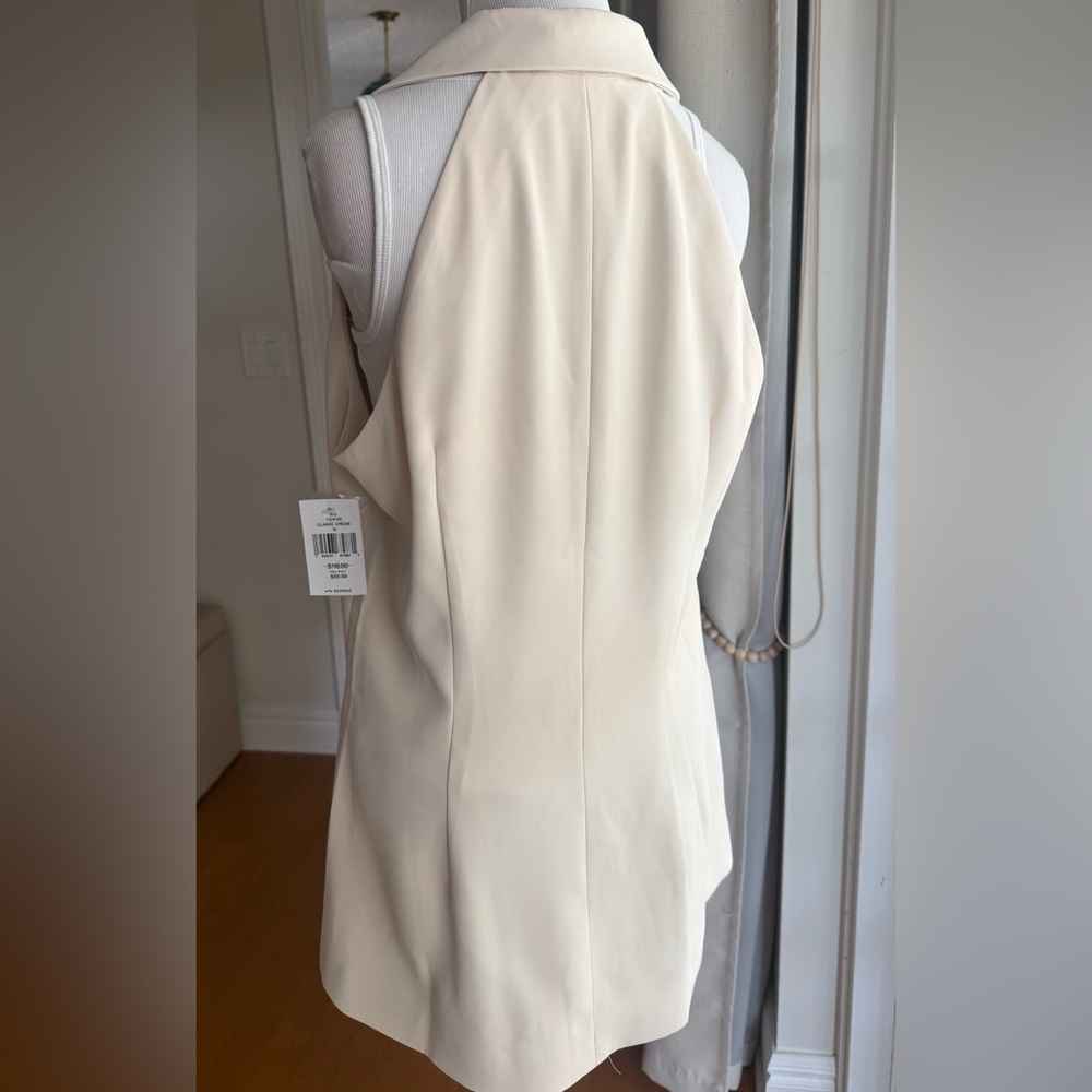 French Connection Cream Sleeveless Blazer in size 10 NWT - Picture 6 of 13